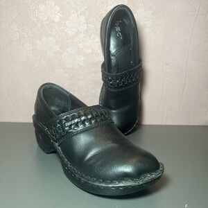 b.o.c. Women's Black Slip On Shoe Clog Size 8 Braided Detail Comfort Nurse